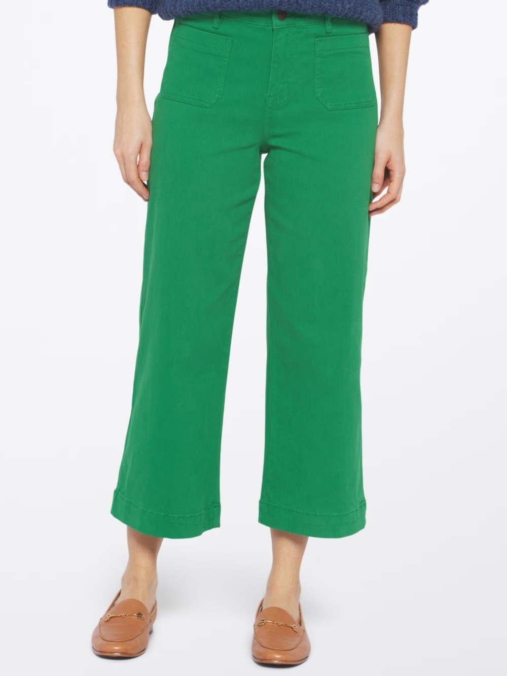 One5One Women’s Green Wide-Leg Cropped Jeans, SZ 14, NWOT